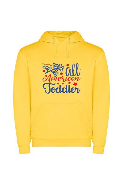 iLovePrints American Toddler's Total Portrait Φούτερ με κουκούλα σε χρώμα Κίτ...