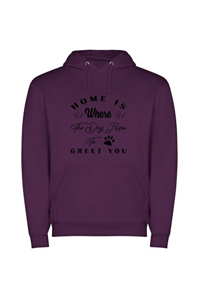 iLovePrints Pawprints of Welcoming Home Φούτερ με κουκούλα σε χρώμα Μωβ
