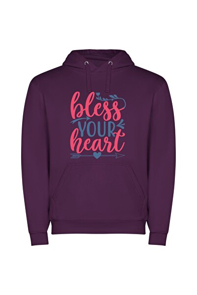 iLovePrints Blissful Blessing of Bliss Φούτερ με κουκούλα σε χρώμα Μωβ