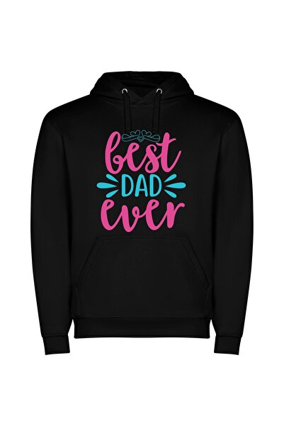 iLovePrints Dad-perfect Typography Bliss Φούτερ με κουκούλα σε χρώμα Μαύρο