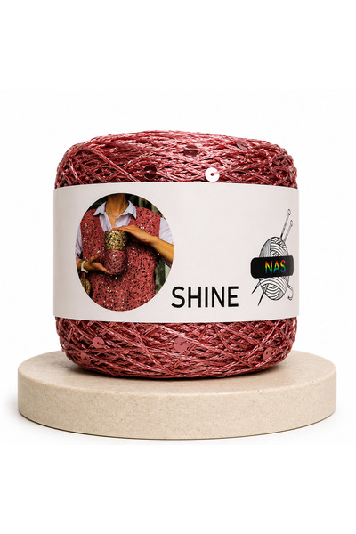 Nas Shine 45% Cotton Sequined Knitting Yarn 100 Gr 230 m Summer Hand Knitting...