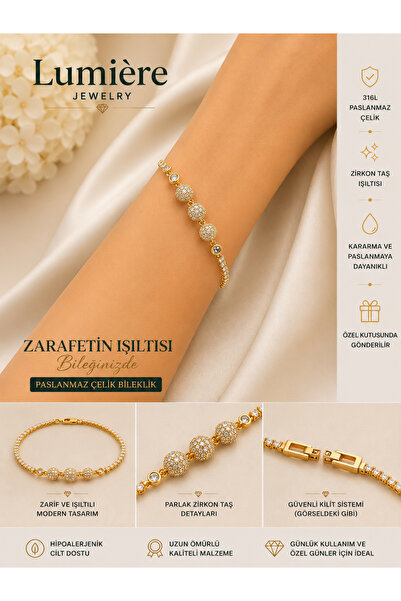 LUMİERE JEWELRY PREMİUM ROMANCE TENNİS SU YOLU BİLEKLİK