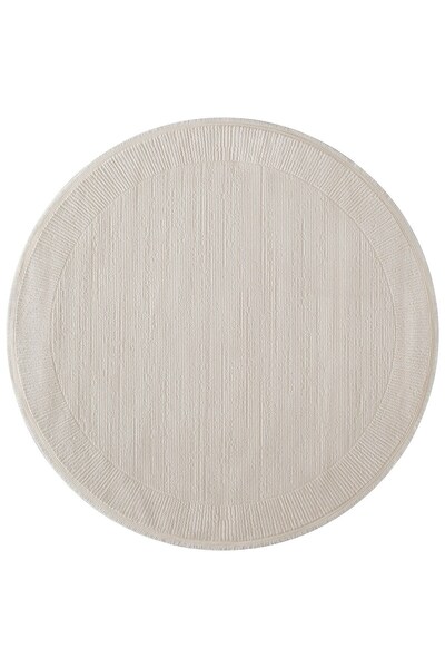 Cotto Home Cotto Cool CL005W Yuvarlak Modern Desen Akrilik Beyaz Pamuk Tabanl...