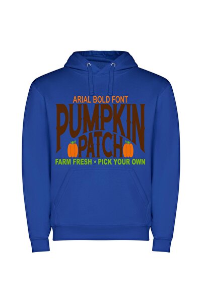 iLovePrints Pumpkin Patch Design Collection Φούτερ με κουκούλα σε χρώμα Μπλε