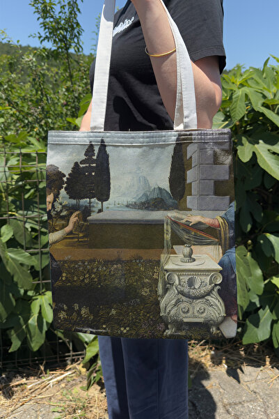 ZipZap حقيبة ليوناردو دافنشي V1 القماشية ذات الوجهين للصيف والشتاء مطبوعة على...
