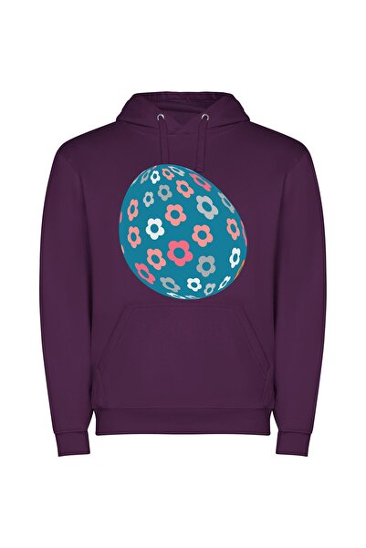 iLovePrints Floral Easter Delight Φούτερ με κουκούλα σε χρώμα Μωβ