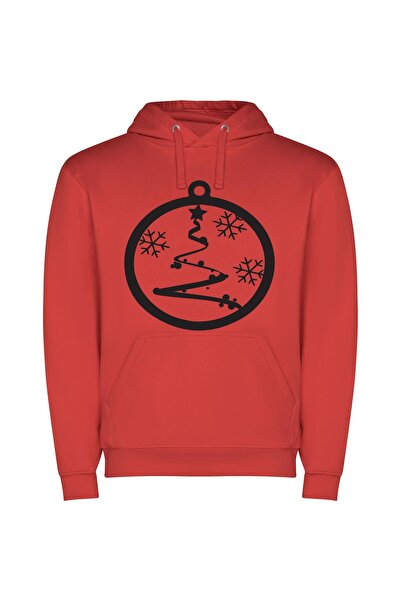 iLovePrints Snowflake Noir Christmas Ornament Φούτερ με κουκούλα σε χρώμα Κόκ...