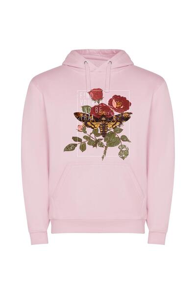 iLovePrints Blossom: Find and Be Φούτερ με κουκούλα σε χρώμα Ροζ