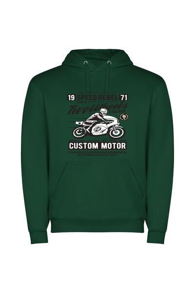 iLovePrints Turbo Retro Speed Thrills Φούτερ με κουκούλα σε χρώμα Πράσινο