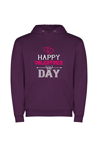 iLovePrints Hearts and Love: Inspired! Φούτερ με κουκούλα σε χρώμα Μωβ