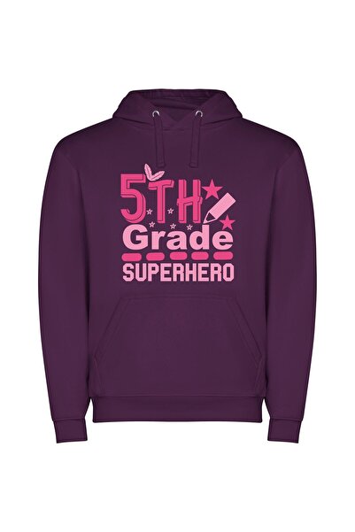 iLovePrints 5D Hero: Super Power Φούτερ με κουκούλα σε χρώμα Μωβ
