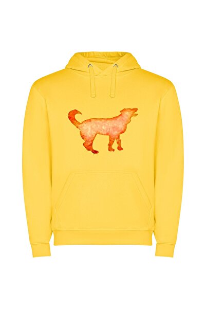 iLovePrints Inferno Corgi Canine Φούτερ με κουκούλα σε χρώμα Κίτρινο