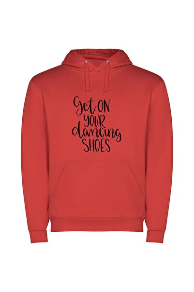 iLovePrints Chic Dance Fashion Statement Φούτερ με κουκούλα σε χρώμα Κόκκινο