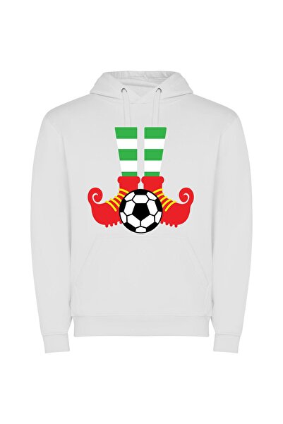 iLovePrints Feet, Ball, Sport Sensation Φούτερ με κουκούλα σε χρώμα Λευκό