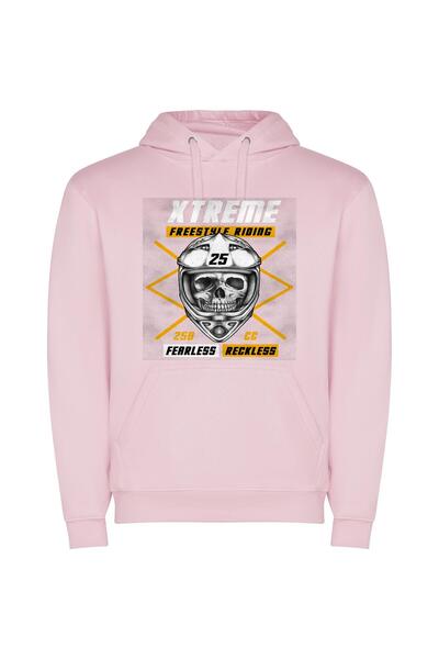 iLovePrints Skull Xtreme Detail: Extreme Freestyle Φούτερ με κουκούλα σε χρώμ...