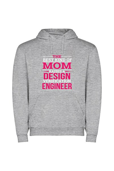 iLovePrints Respected Mom Engineer Φούτερ με κουκούλα σε χρώμα Γκρι