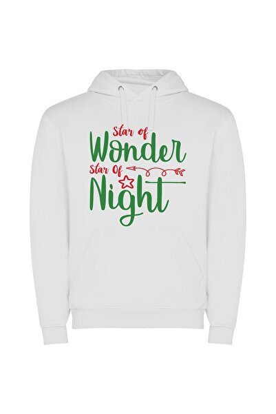 iLovePrints Stellar Wonderscape Φούτερ με κουκούλα σε χρώμα Λευκό