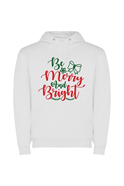 iLovePrints Shimmering Festive Radiance Φούτερ με κουκούλα σε χρώμα Λευκό