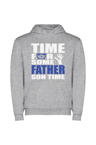 iLovePrints Time for Dad's Love Φούτερ με κουκούλα σε χρώμα Γκρι