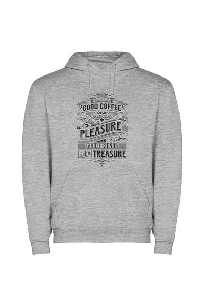 iLovePrints Treasured Pleasures: Friends & Coffee Φούτερ με κουκούλα σε χρώμα...