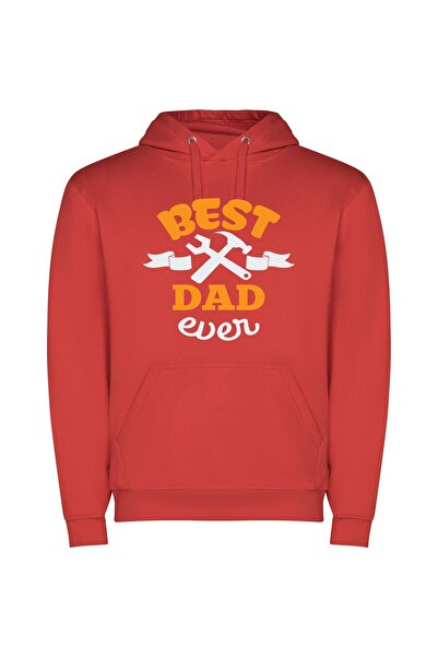 iLovePrints Dad Energy Supreme Φούτερ με κουκούλα σε χρώμα Κόκκινο