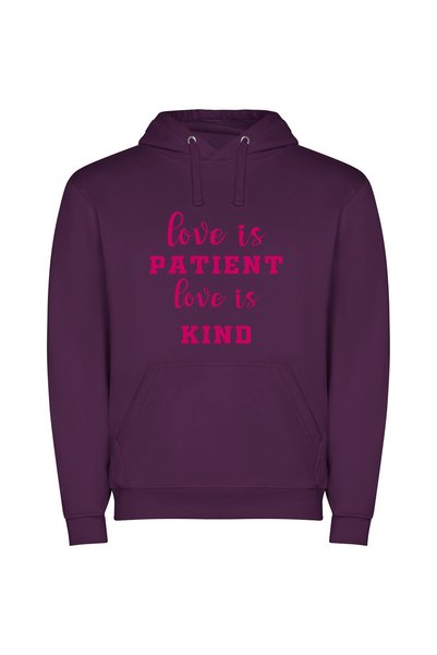 iLovePrints Endless Love, Gentle Kindness Φούτερ με κουκούλα σε χρώμα Μωβ