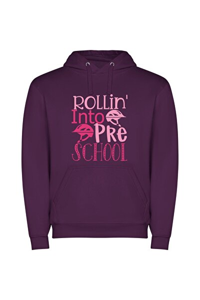 iLovePrints Rollin' Pink Pre-School Bliss Φούτερ με κουκούλα σε χρώμα Μωβ