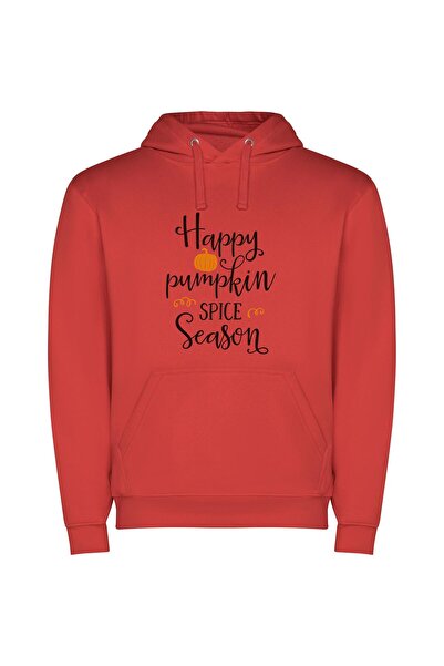 iLovePrints Seasonal Happiness Delight Φούτερ με κουκούλα σε χρώμα Κόκκινο