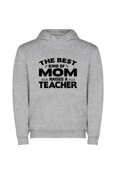 iLovePrints Mom, the Master Educator Φούτερ με κουκούλα σε χρώμα Γκρι