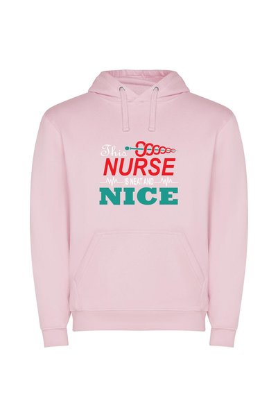 iLovePrints Nice Nurse's Beautiful Logo Φούτερ με κουκούλα σε χρώμα Ροζ