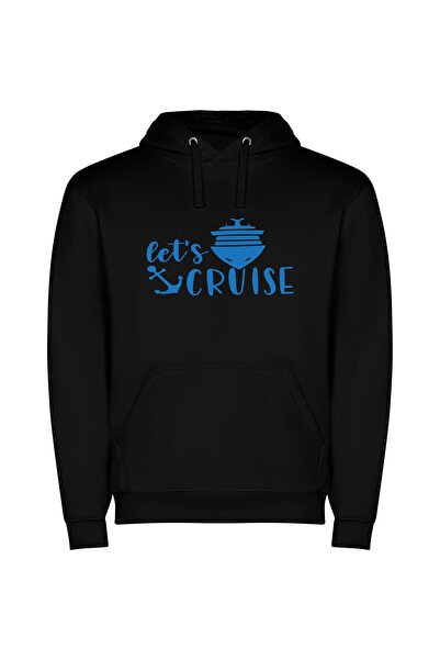 iLovePrints Curious Cruise Control Φούτερ με κουκούλα σε χρώμα Μαύρο