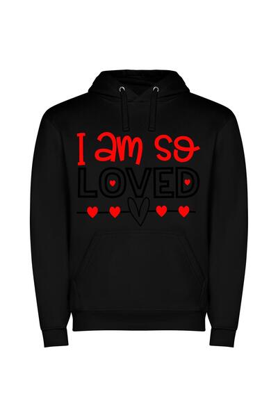 iLovePrints Loved Hearts SVG Masterpiece Φούτερ με κουκούλα σε χρώμα Μαύρο