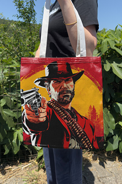 ZipZap حقيبة قماشية مطبوعة على الوجهين من Red Dead Redemption 2 V2، حقيبة كمب...
