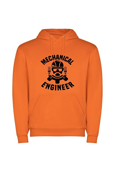 iLovePrints Mechanical Design Maestro Φούτερ με κουκούλα σε χρώμα Πορτοκαλί