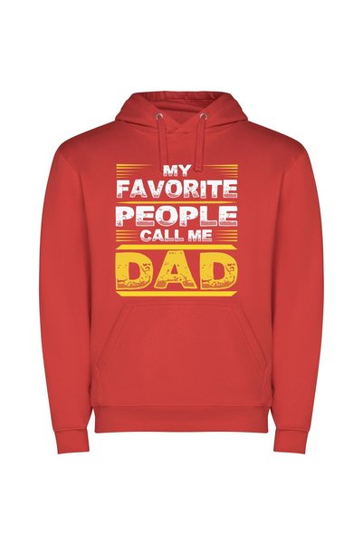 iLovePrints Dad: The Ultimate Fan Φούτερ με κουκούλα σε χρώμα Κόκκινο