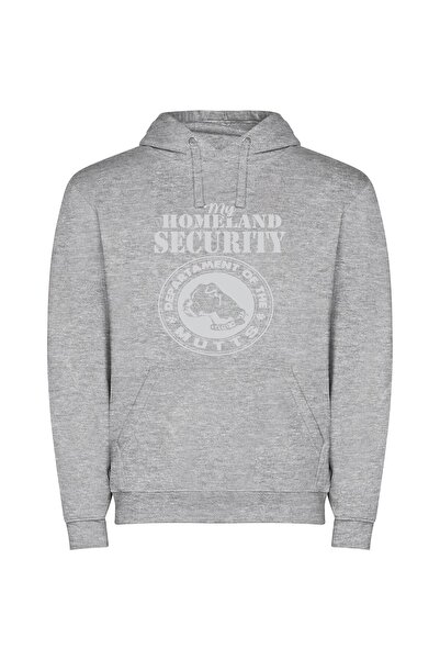 iLovePrints HomeSec K9 Guard Φούτερ με κουκούλα σε χρώμα Γκρι