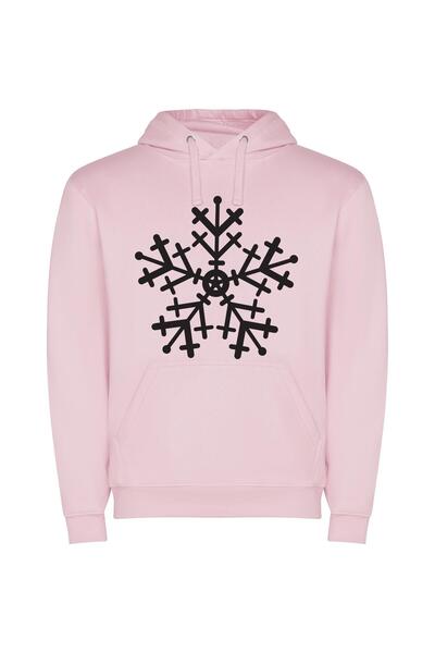 iLovePrints Whimsical Winter Wonderland Φούτερ με κουκούλα σε χρώμα Ροζ