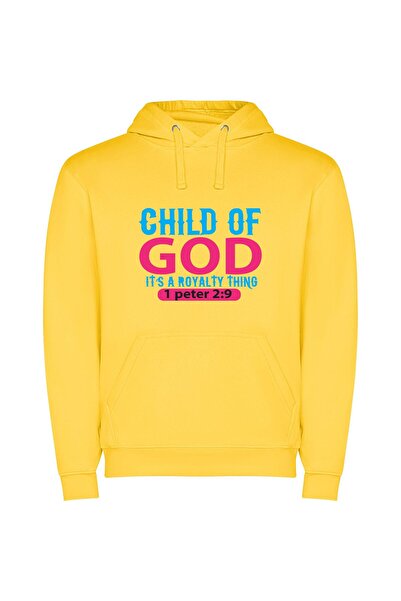 iLovePrints Divine Creator's Royal Offspring Φούτερ με κουκούλα σε χρώμα Κίτρινο