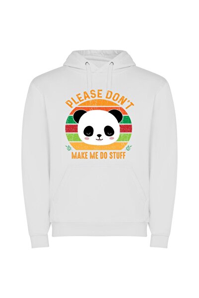 iLovePrints Panda Pleas of Cute Φούτερ με κουκούλα σε χρώμα Λευκό
