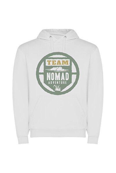 iLovePrints Wanderlust Nomad Collective Φούτερ με κουκούλα σε χρώμα Λευκό