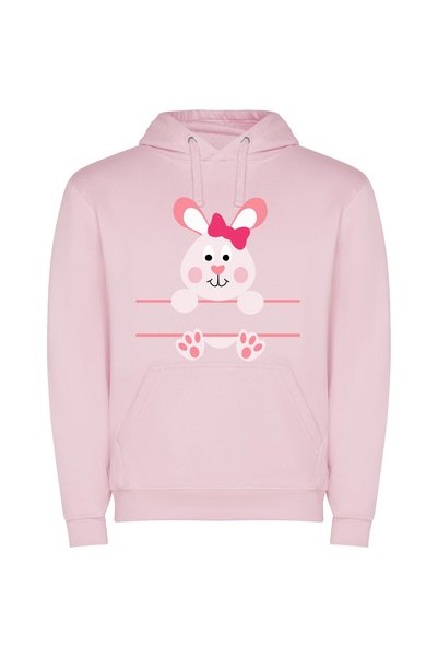 iLovePrints Pretty Pink Bunny Ears Φούτερ με κουκούλα σε χρώμα Ροζ