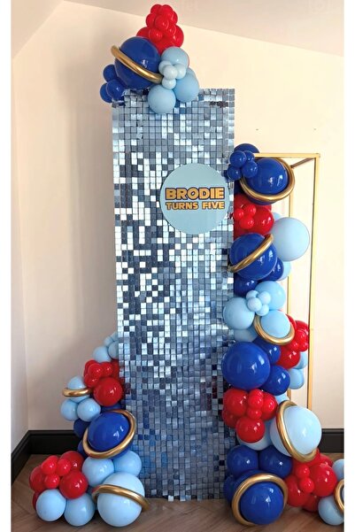 Çemrek Süs Parti Space Birthday Balloon Set Dark Blue Light Blue Red Balloon ...