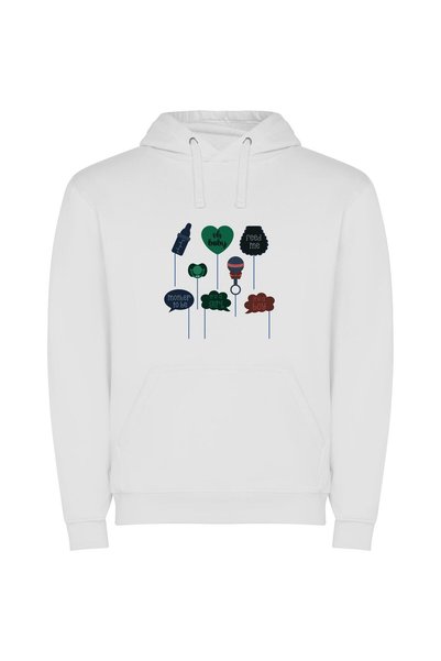 iLovePrints Edible Dreamy Toppers Φούτερ με κουκούλα σε χρώμα Λευκό