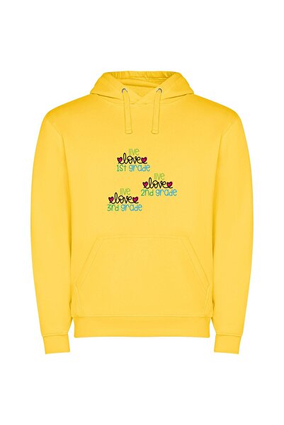 iLovePrints Pure Love: Enchanting Schools Φούτερ με κουκούλα σε χρώμα Κίτρινο