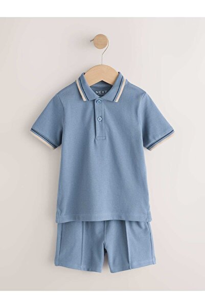 Generic Brand Children's Blue Polo Collar Short Sleeve T-Shirt and Shorts 2-P...
