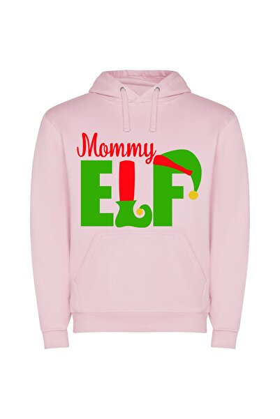 iLovePrints Merry Elf Shuffle Φούτερ με κουκούλα σε χρώμα Ροζ