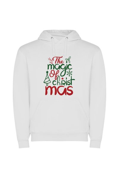 iLovePrints Enchanting Yuletide Wonders Φούτερ με κουκούλα σε χρώμα Λευκό