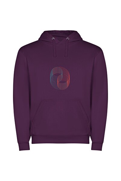 iLovePrints Colorful Circles - Minimalist Interlock Φούτερ με κουκούλα σε χρώ...