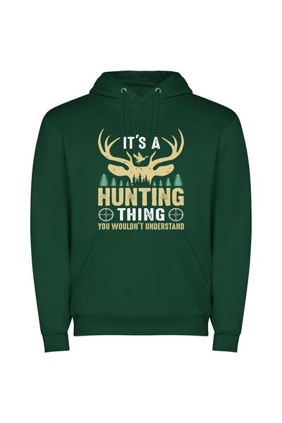 iLovePrints The Evasive Thrill: Hunting Φούτερ με κουκούλα σε χρώμα Πράσινο