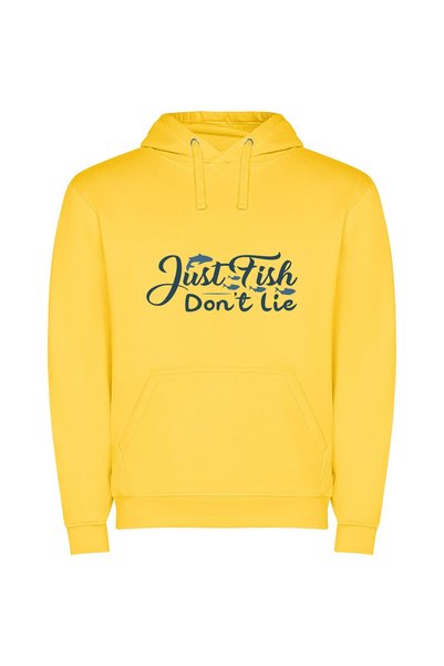 iLovePrints Truthful Fish Tales: Lostfish Φούτερ με κουκούλα σε χρώμα Κίτρινο